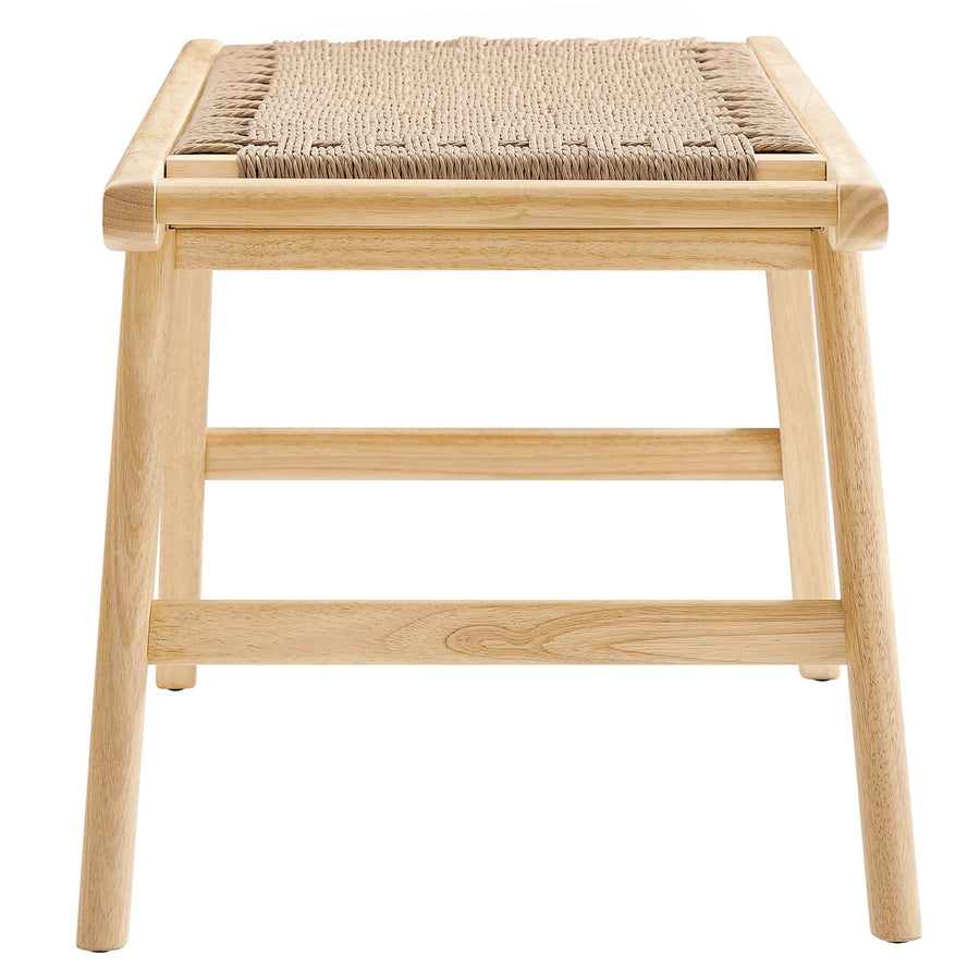 Aurora 47" Wove Rope Wood Bench in Natural Natural