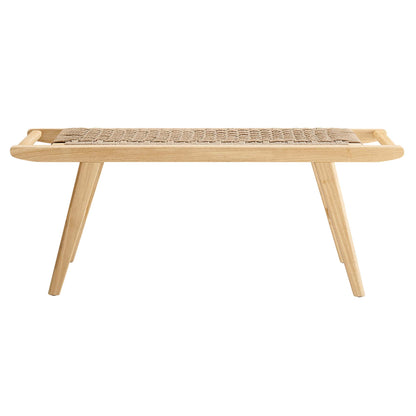 Saoirse 47" Wove Rope Wood Bench by Furniture For America