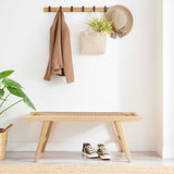 Aurora 47" Wove Rope Wood Bench in Natural Natural