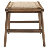 Aurora 47" Wove Rope Wood Bench in Walnut Natural