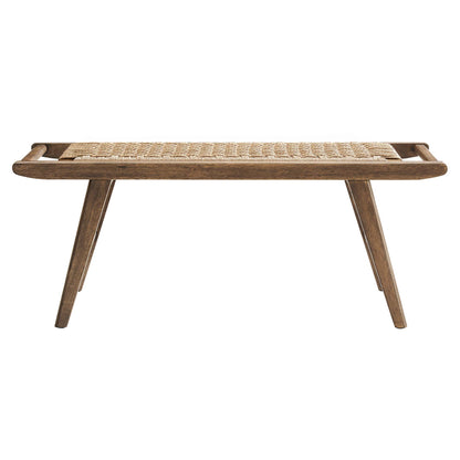Saoirse 47" Wove Rope Wood Bench by Furniture For America