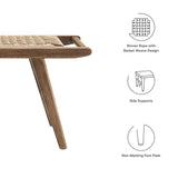 Aurora 47" Wove Rope Wood Bench in Walnut Natural