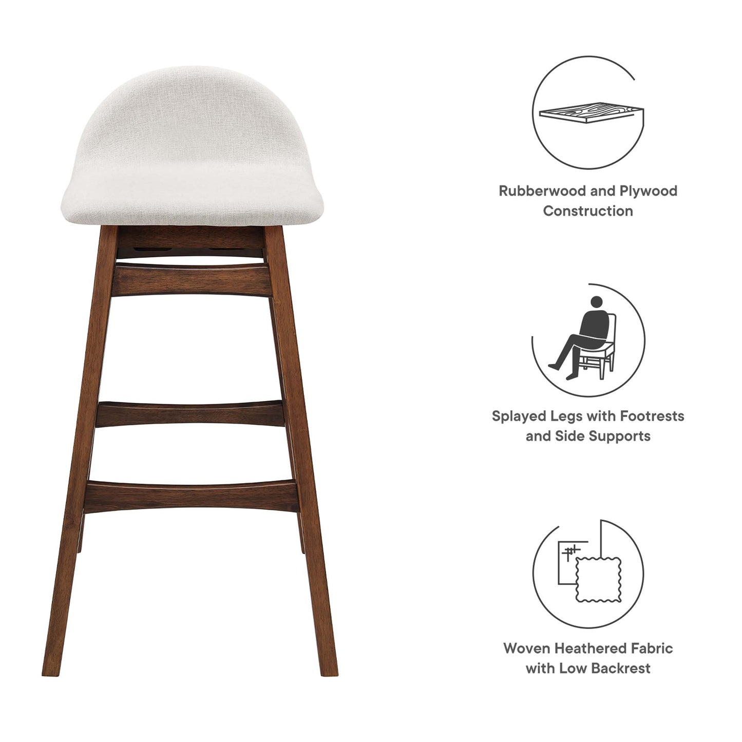 Juno Wood Bar Stool Set of 2 by Furniture For America