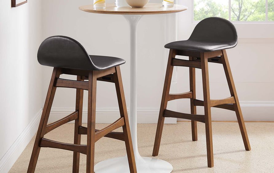 Mantel Wood Bar Stool Set of 2 in Brown