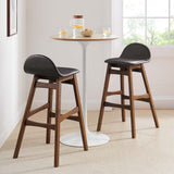 Mantel Wood Bar Stool Set of 2 in Brown
