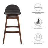 Mantel Wood Bar Stool Set of 2 in Brown