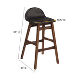 Mantel Wood Bar Stool Set of 2 in Brown