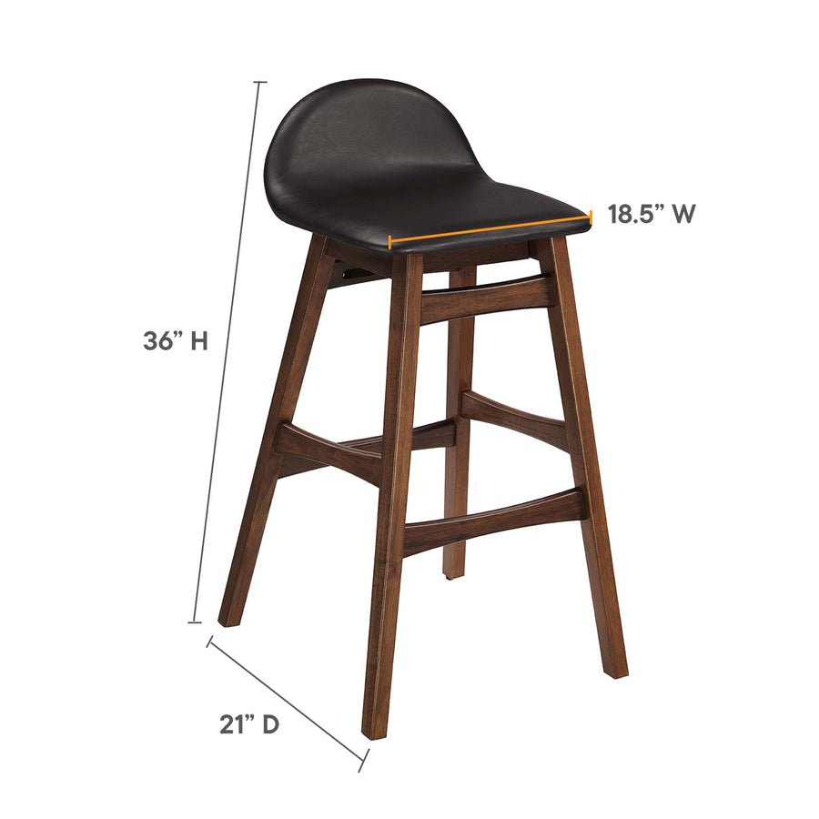 Mantel Wood Bar Stool Set of 2 in Brown