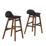 Mantel Wood Bar Stool Set of 2 in Brown