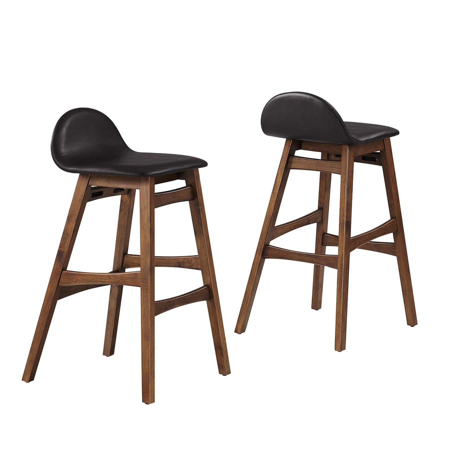 Mantel Wood Bar Stool Set of 2 in Brown