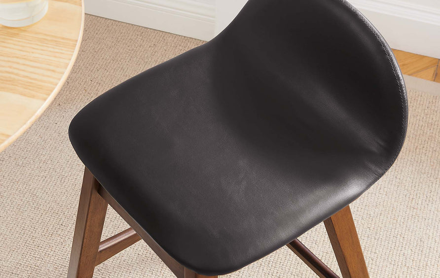 Mantel Wood Bar Stool Set of 2 in Brown