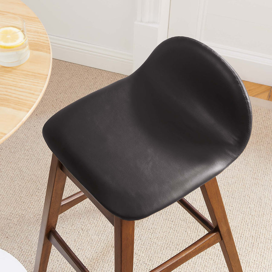 Mantel Wood Bar Stool Set of 2 in Brown