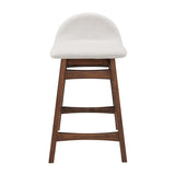 Mantel Wood Counter Stool Set of 2 in Ivory Fabric