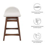 Mantel Wood Counter Stool Set of 2 in Ivory Fabric