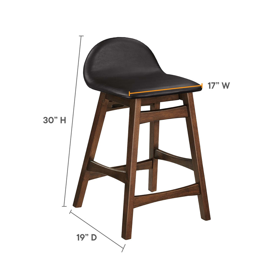 Mantel Wood Counter Stool Set of 2 in Brown