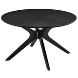 Vela Round Wood Coffee Table in Black