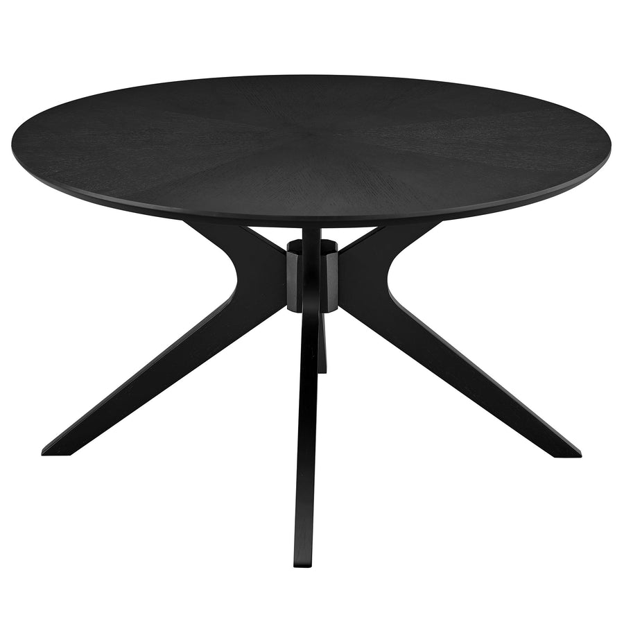 Vela Round Wood Coffee Table in Black