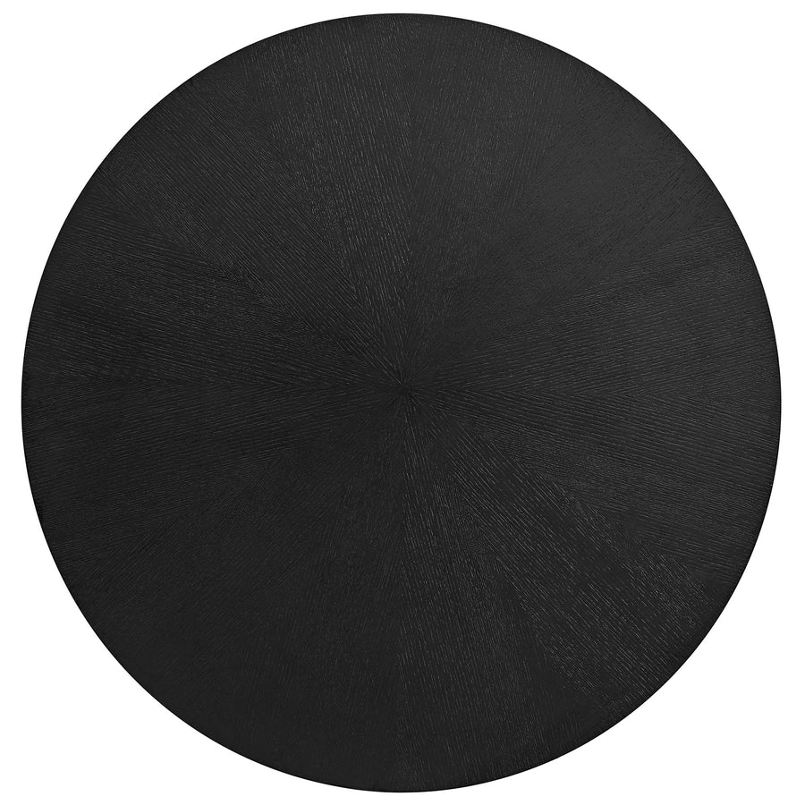 Vela Round Wood Coffee Table in Black