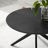 Vela Round Wood Coffee Table in Black