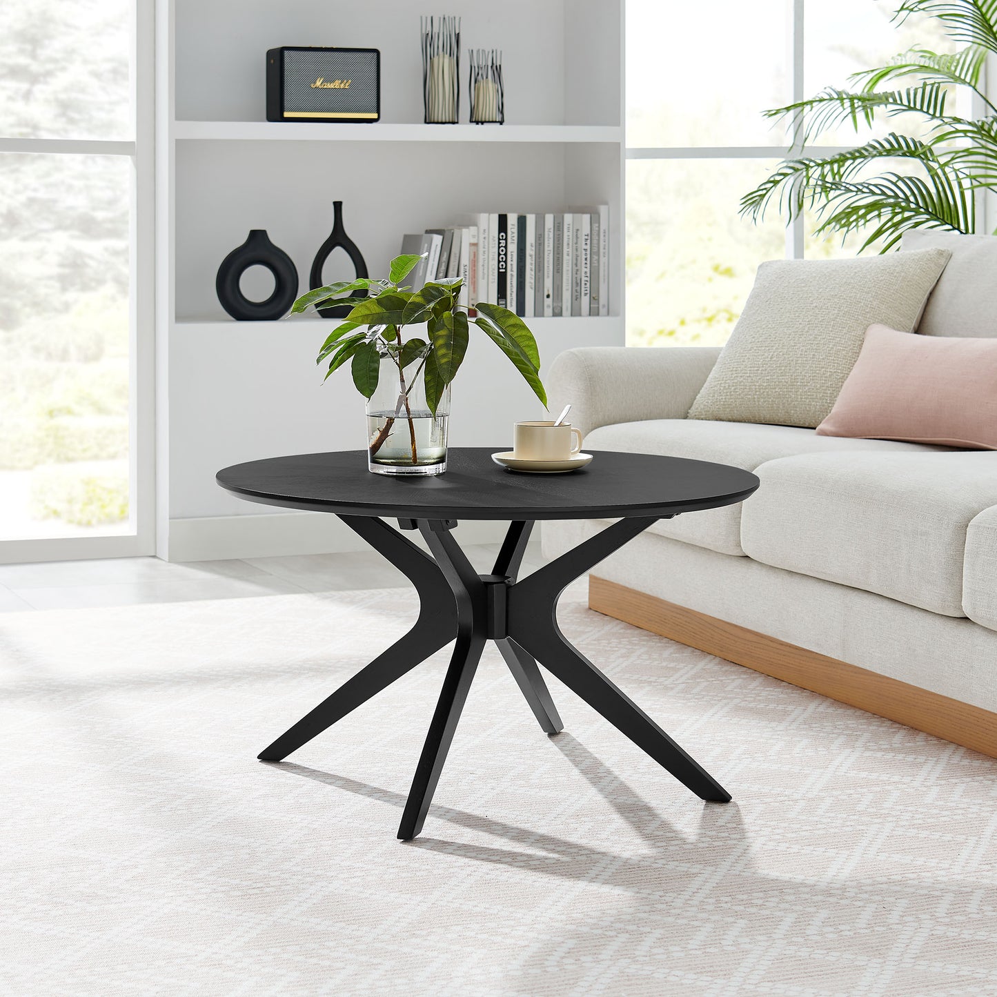 Crossroads Round Wood Coffee Table by Furniture For America