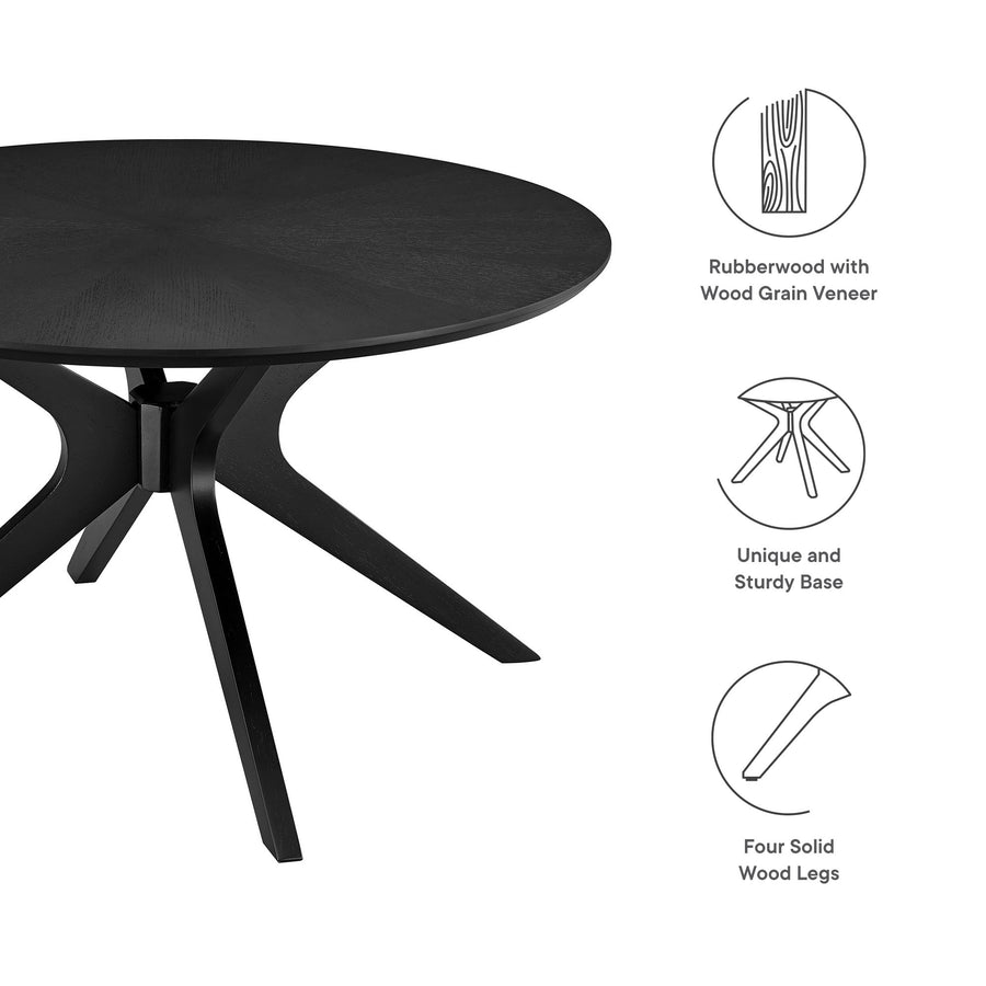 Vela Round Wood Coffee Table in Black