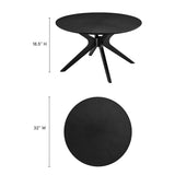 Vela Round Wood Coffee Table in Black