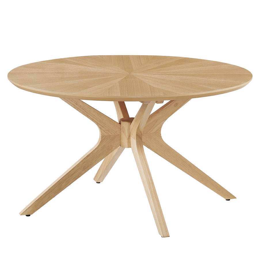 Vela Round Wood Coffee Table in Oak