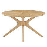 Vela Round Wood Coffee Table in Oak