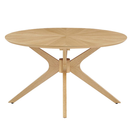 Crossroads Round Wood Coffee Table in Oak
