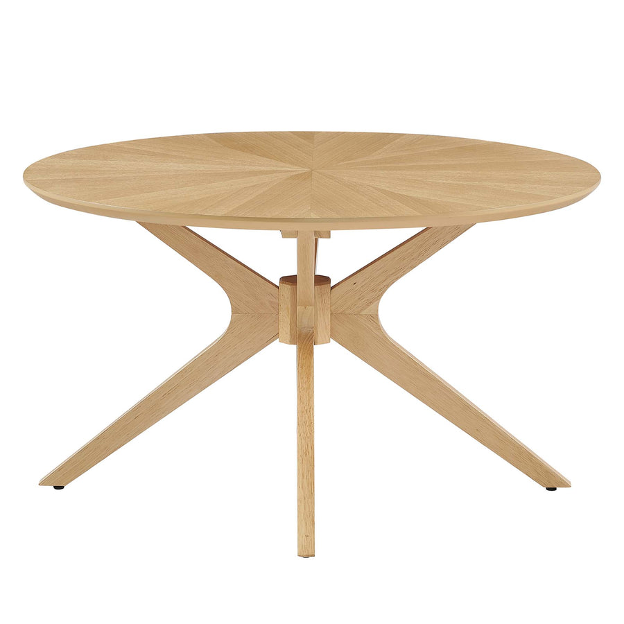 Vela Round Wood Coffee Table in Oak