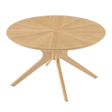 Vela Round Wood Coffee Table in Oak
