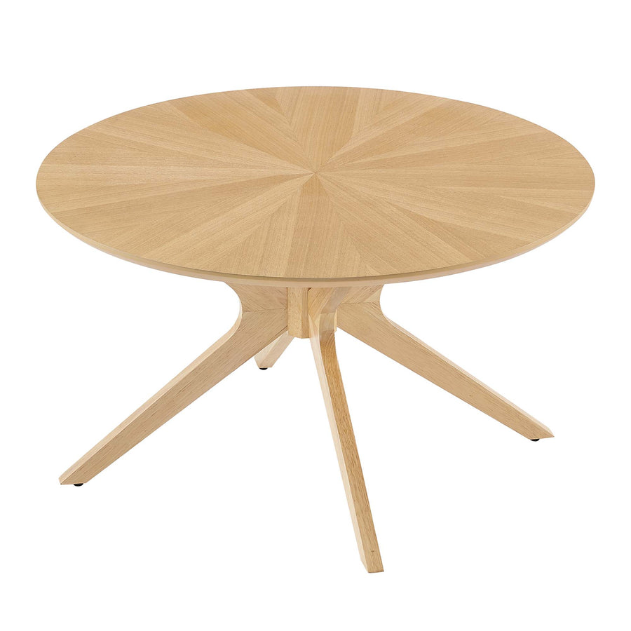 Vela Round Wood Coffee Table in Oak