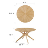 Vela Round Wood Coffee Table in Oak