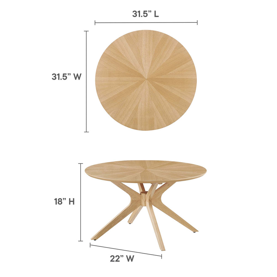 Vela Round Wood Coffee Table in Oak
