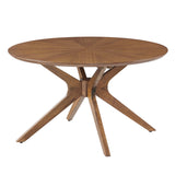 Vela Round Wood Coffee Table in Walnut