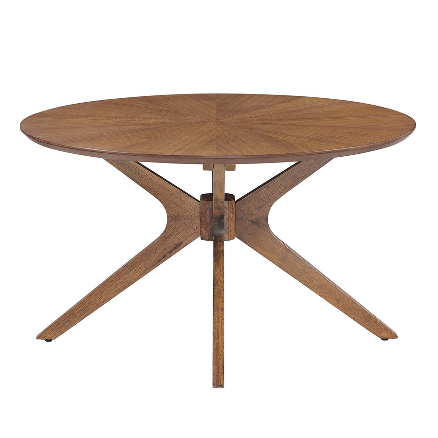 Vela Round Wood Coffee Table in Walnut