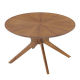 Vela Round Wood Coffee Table in Walnut