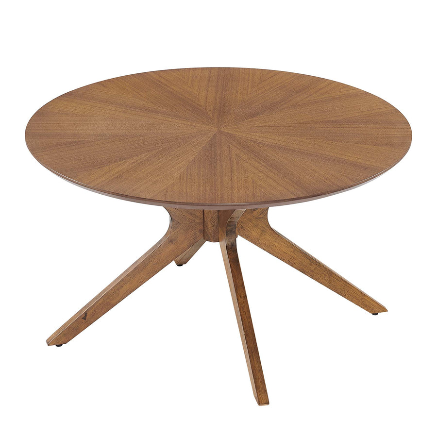 Vela Round Wood Coffee Table in Walnut