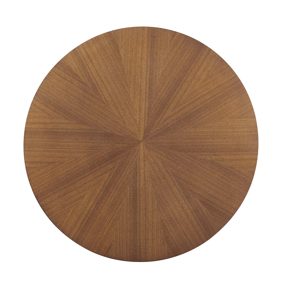 Vela Round Wood Coffee Table in Walnut