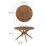 Vela Round Wood Coffee Table in Walnut