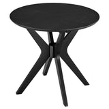 Vela 24" Round Wood Side Table in Black