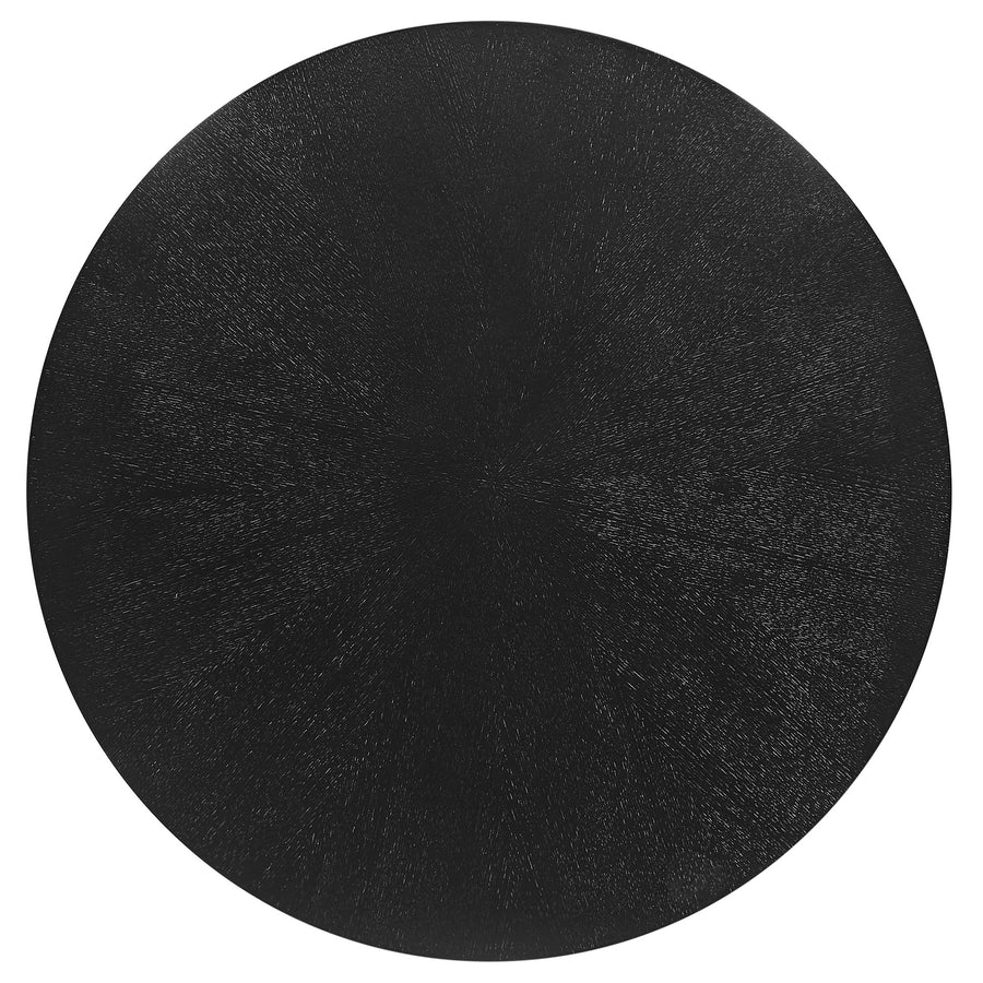 Vela 24" Round Wood Side Table in Black