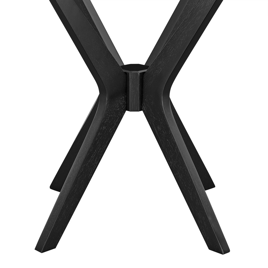Vela 24" Round Wood Side Table in Black