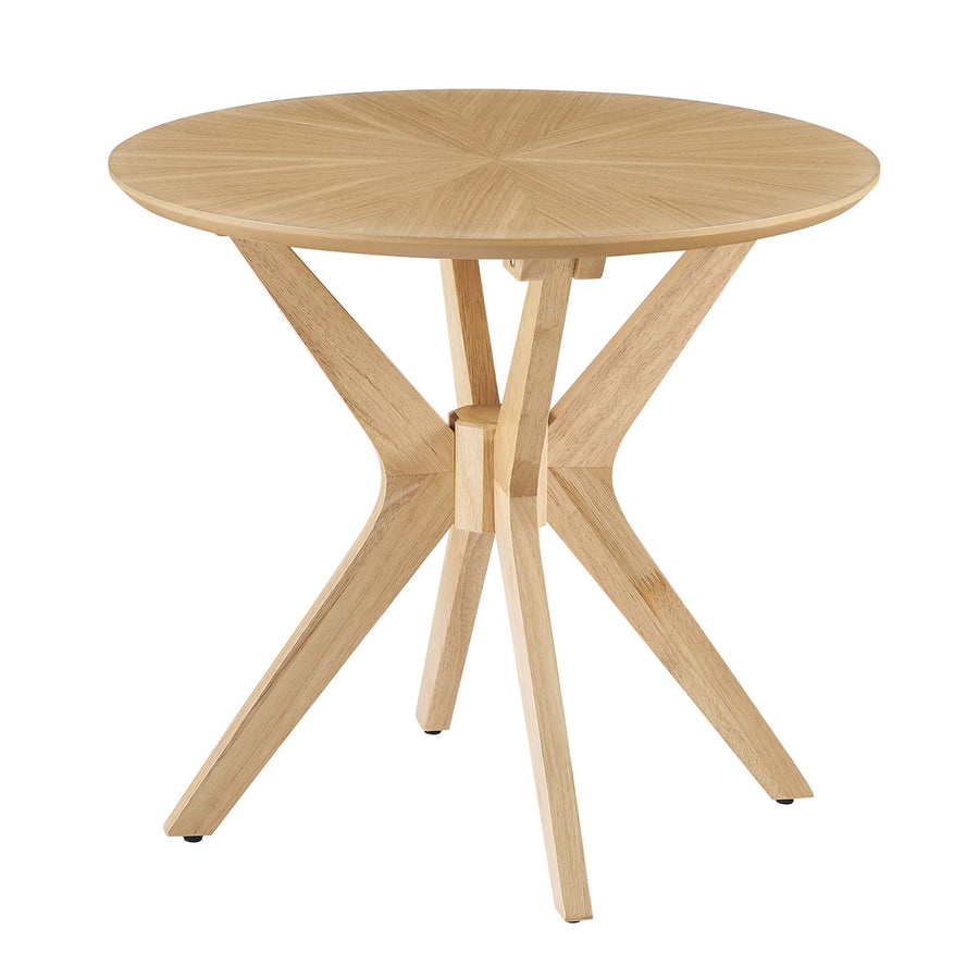 Vela 24" Round Wood Side Table in Oak