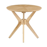 Vela 24" Round Wood Side Table in Oak