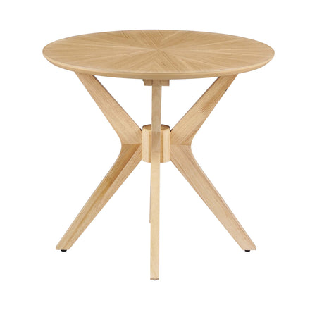Crossroads 24" Round Wood Side Table in Oak