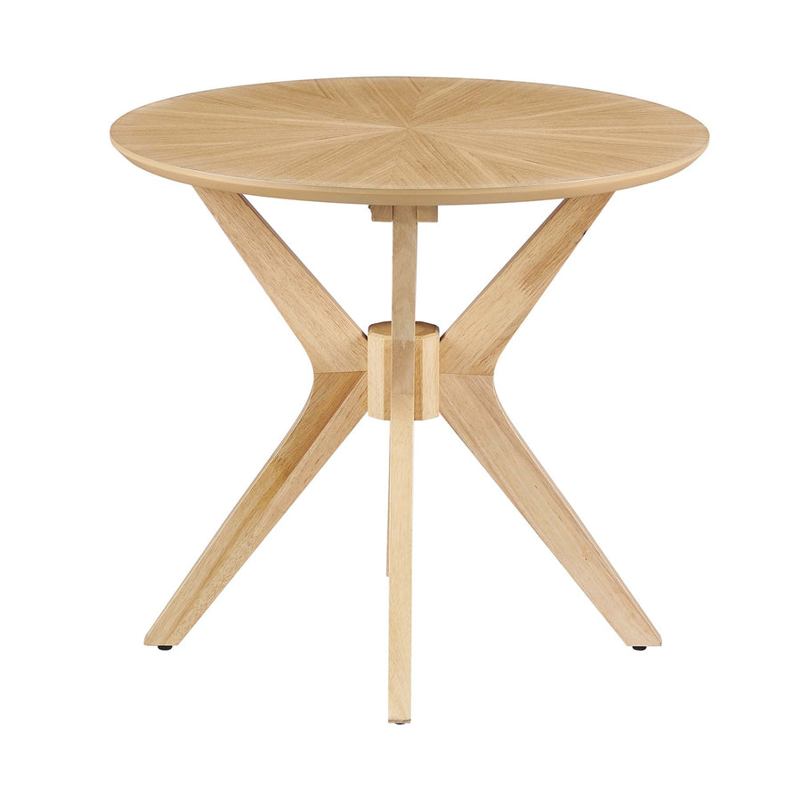 Vela 24" Round Wood Side Table in Oak