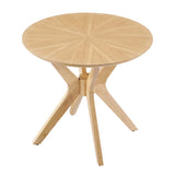 Vela 24" Round Wood Side Table in Oak