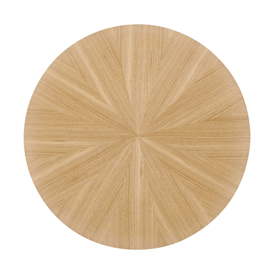Vela 24" Round Wood Side Table in Oak