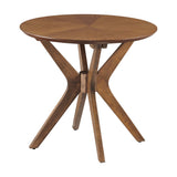 Vela 24" Round Wood Side Table in Walnut